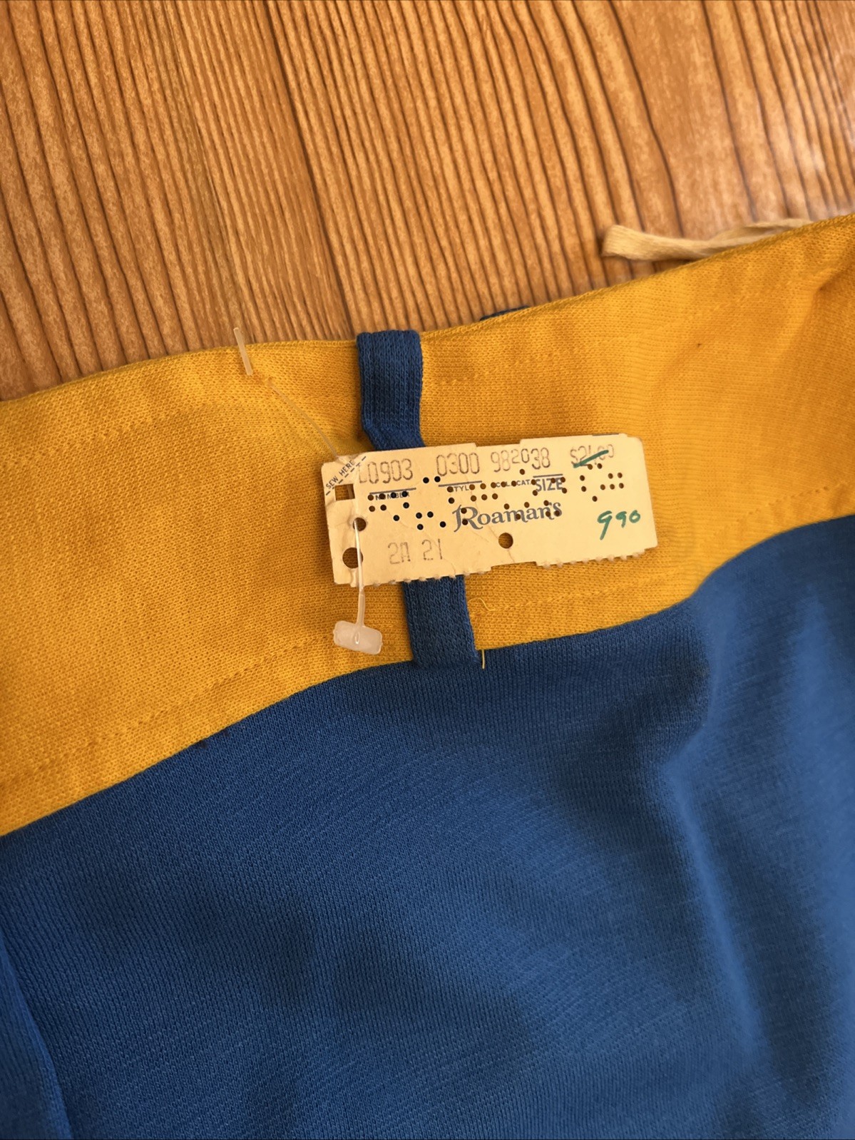 Vintage Plus Size Long Skirt Size 38 Blue & Yellow, w/ Smily Face Buttons