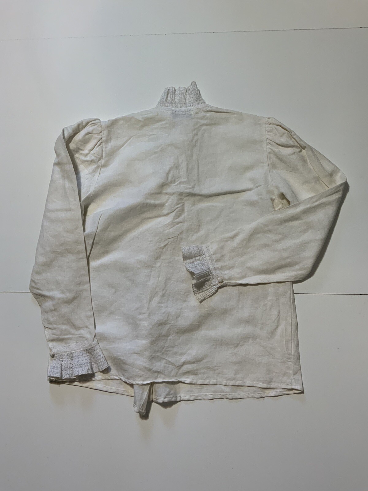 VTG Gary Frederic Cottage Core Victorian Style Lace Double Breasted Button Shirt