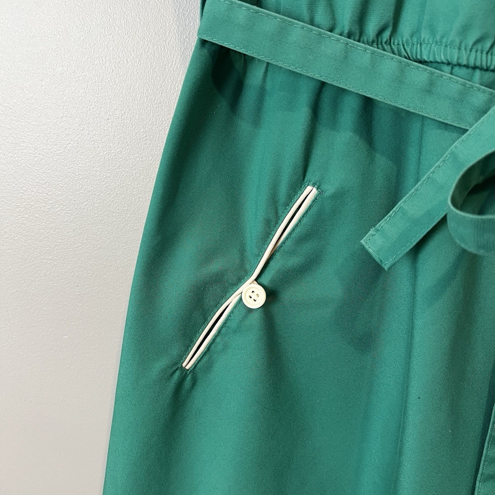 Vintage House Dress Women’s Size 10 Townhouse Green White Details – Runs Small