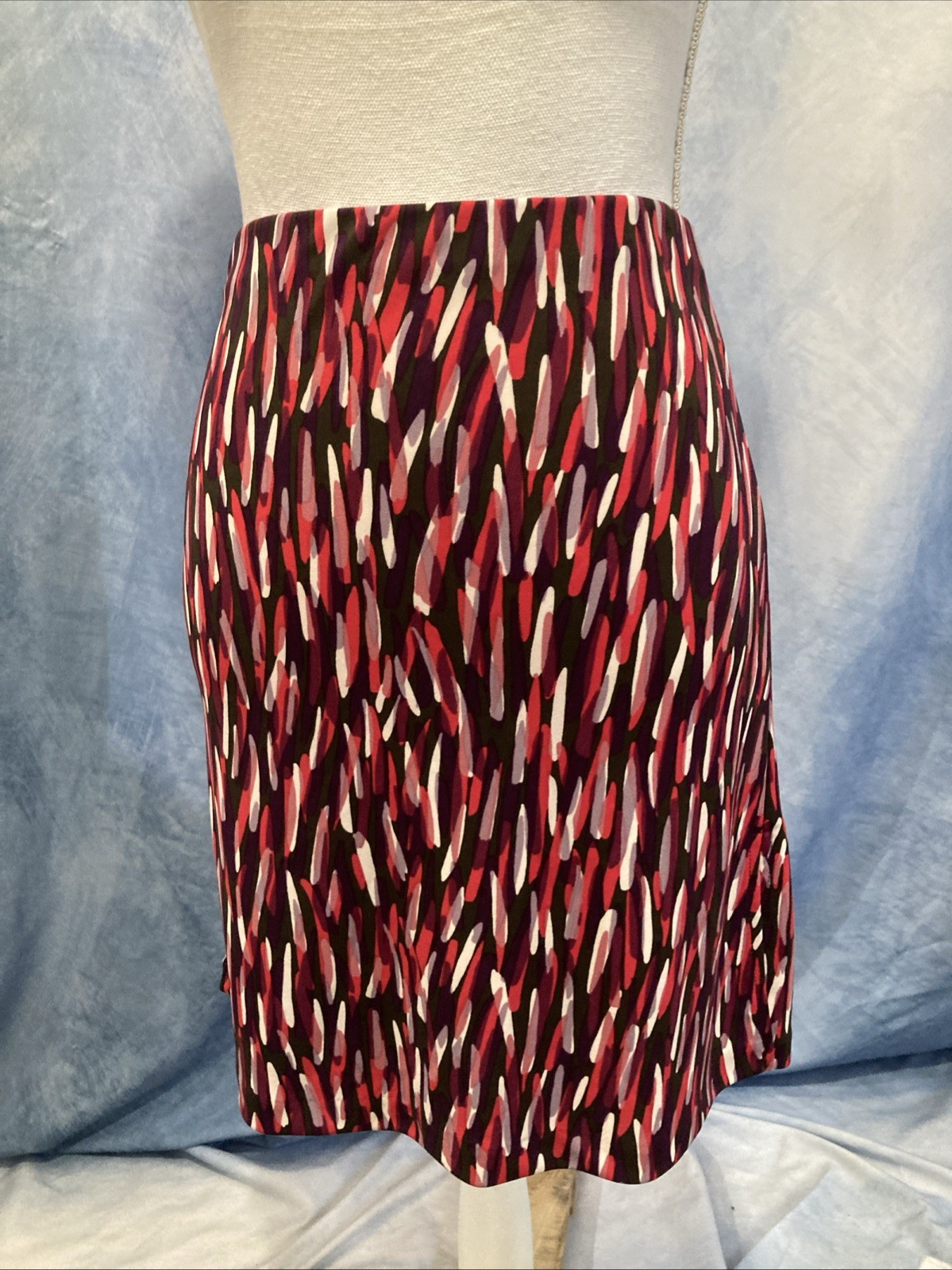 Vtg 90s Y2K Kenneth Cole Abstract Watercolor Print Skirt Small EUC Elastic Waist