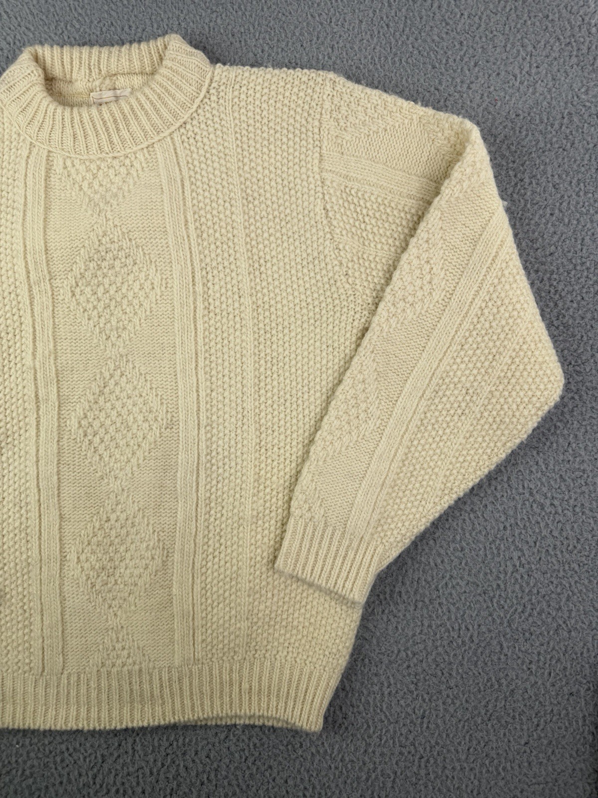 Vintage 80’s Brent Montgomery Ward Fisherman 100% Wool Sweater Size Large