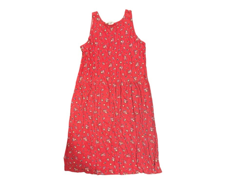 90s Vintage Red Floral Sundress Cottagecore Tomato Girl