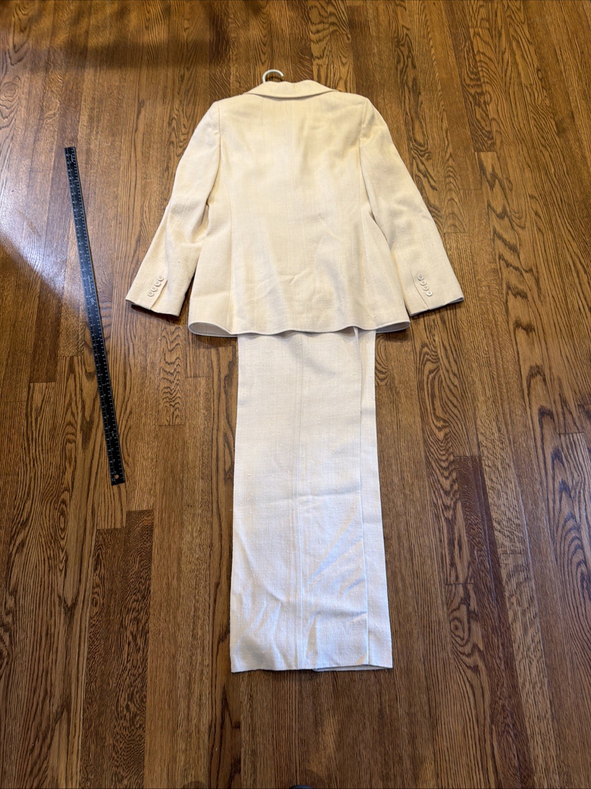 VTG Don Sayres 100% Silk High-Waisted Wide-Leg Tailored Pant Suit Sz 12 Tall