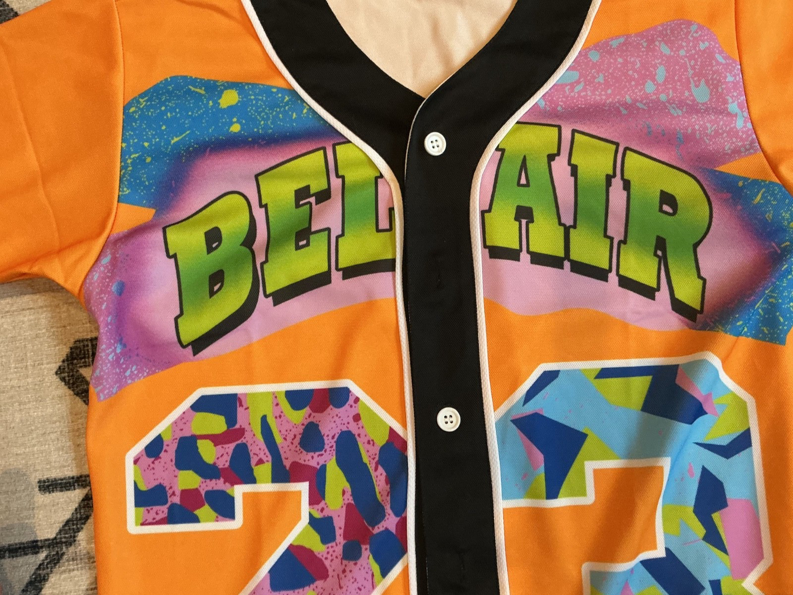 80s 90s Women Hip Hop Costume Baseball Jersey Shirt BELAIR SZ XS