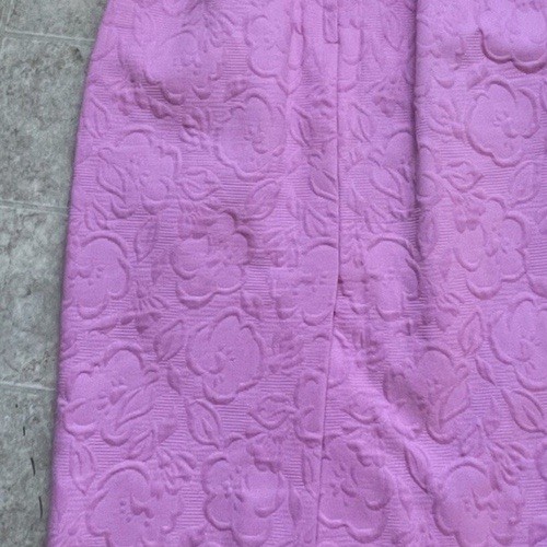 Vintage Don Caster Pink Embossed Floral Pencil Skirt Women’s 4 Barbiecore Midi