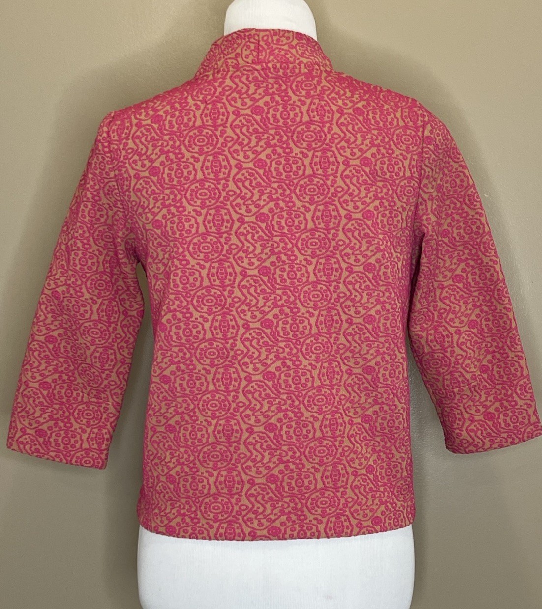 Vtg 60s Size 12 Mid Cent Textured Short Jacket 3/4 Mod Retro Jackie O