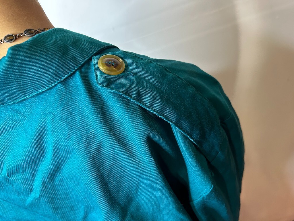 Vintage 1980s Spoiled Girls Australian Women’s Aqua Blue Trench Coat AU 8