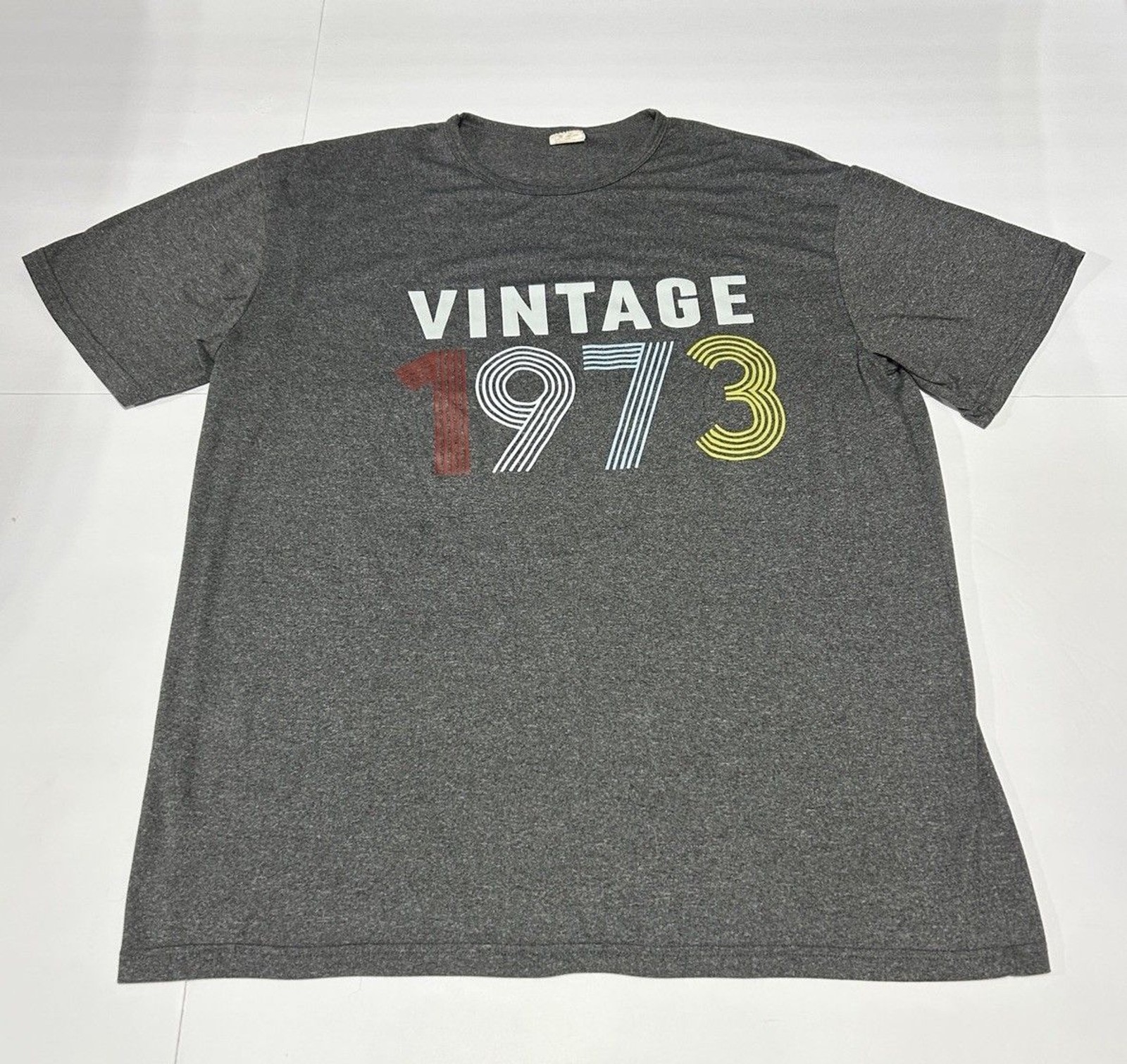 Vintage 1973 Birthday Graphic T-Shirt Women’s Size XL Heather Charcoal Gray Tee