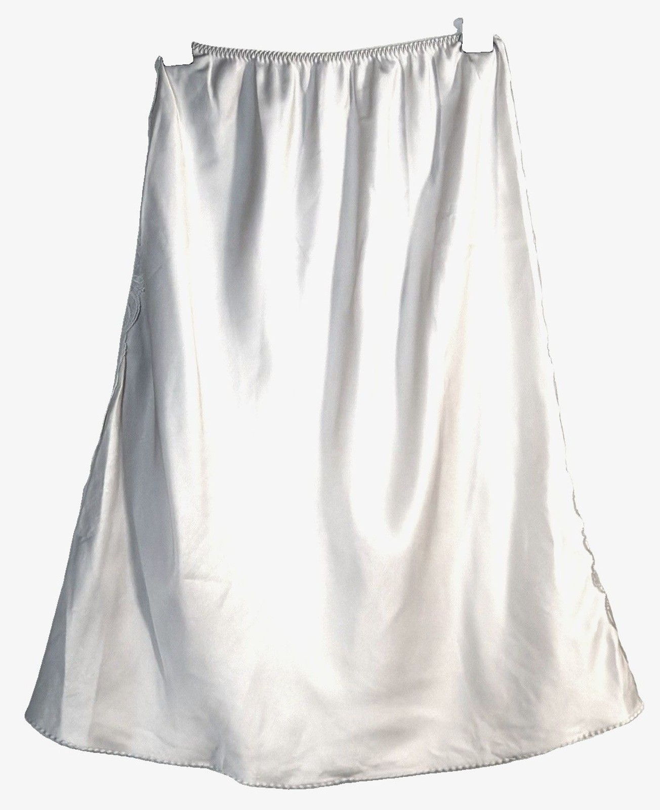 Vintage Westform Half Slip Skirt Medium Silver Gray Satin Wide Lace Sides USA
