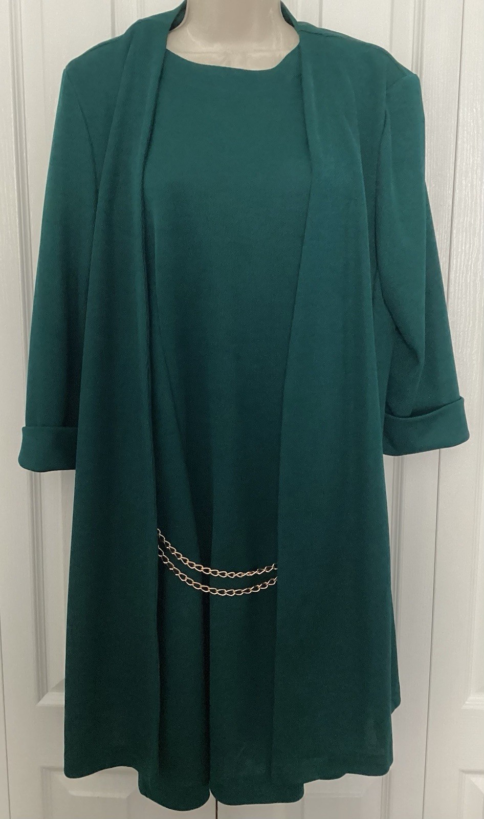 IRISH GREEN 2PC Dress Jacket Set Sz 12 Vintage ANOTHER THYME