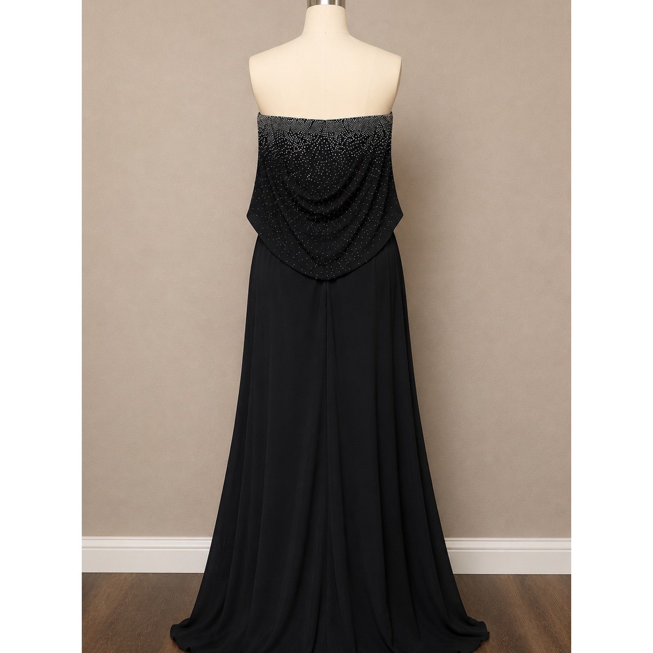 Avanti Designs Vintage Black Beaded Strapless Formal Gown Women’s Cocktail Dress