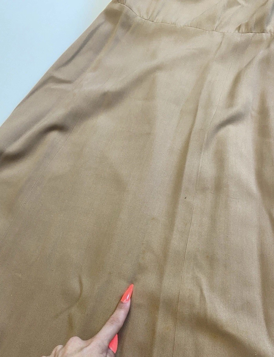 Vintage 40s 20th Century Sportswear Rayon Gabardine M Dress Brown