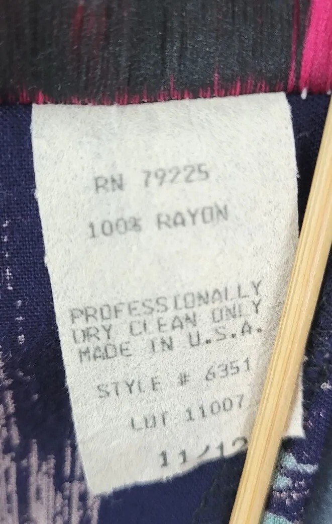Vintage Irresistible Navy Dress w Fruit Pattern & Matching Belt Size 11/12