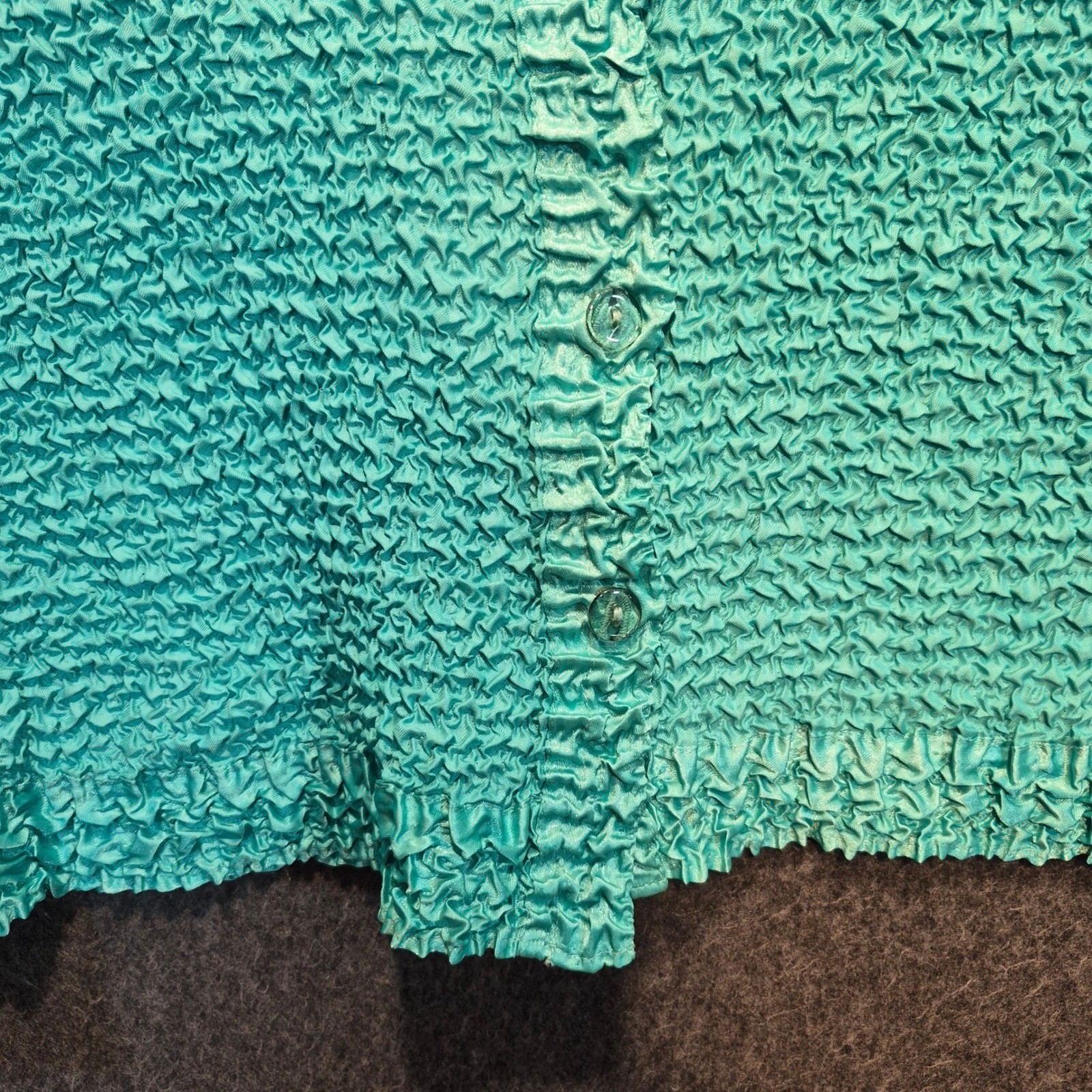 Rafael Vintage Popcorn Texture Button Front Blouse Sm Y2K Whimsigoth Fairycore