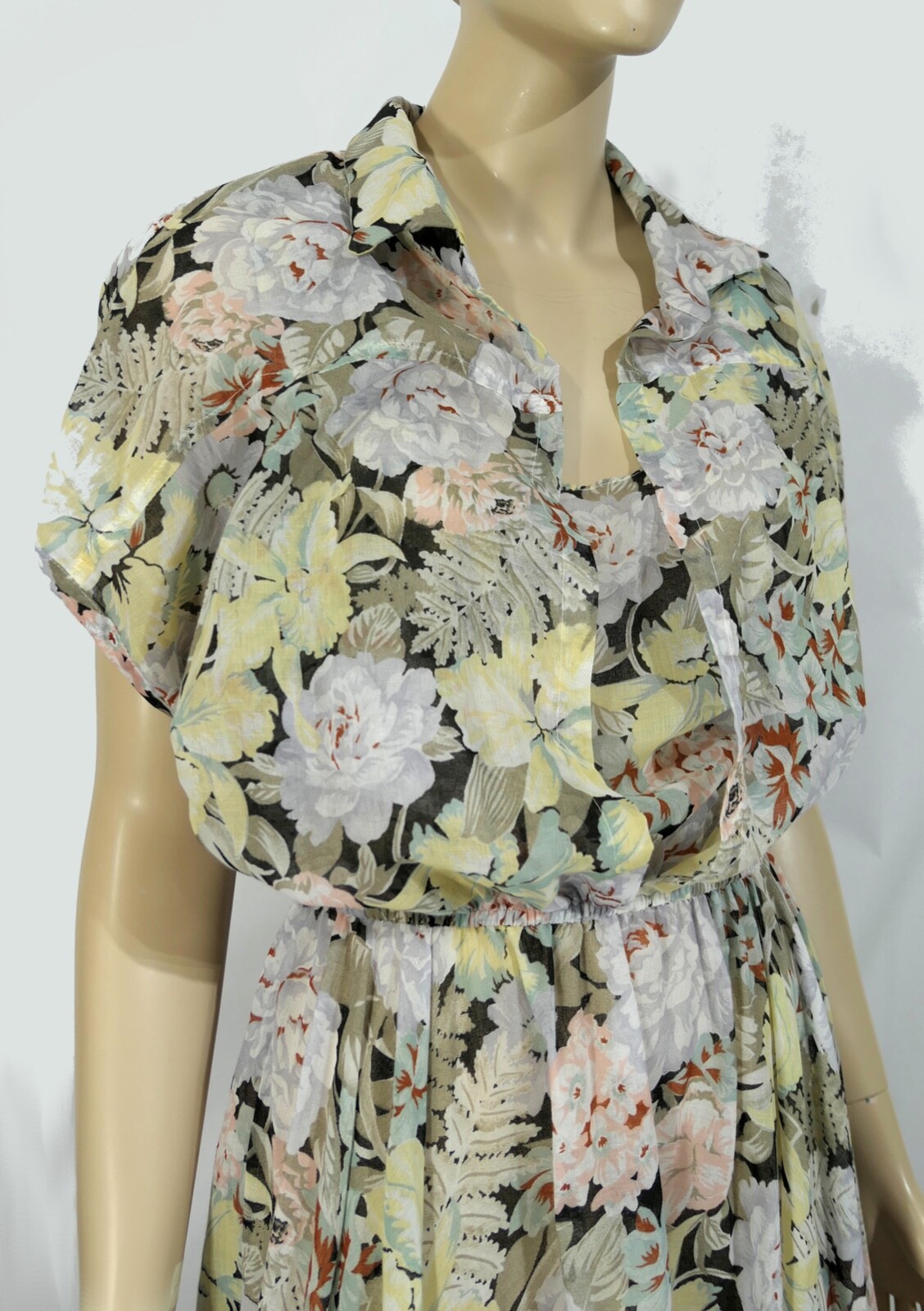 Vintage Floaty Sheer Feminine Layered Full Dress Amy Deb L Secretary Rockabilly