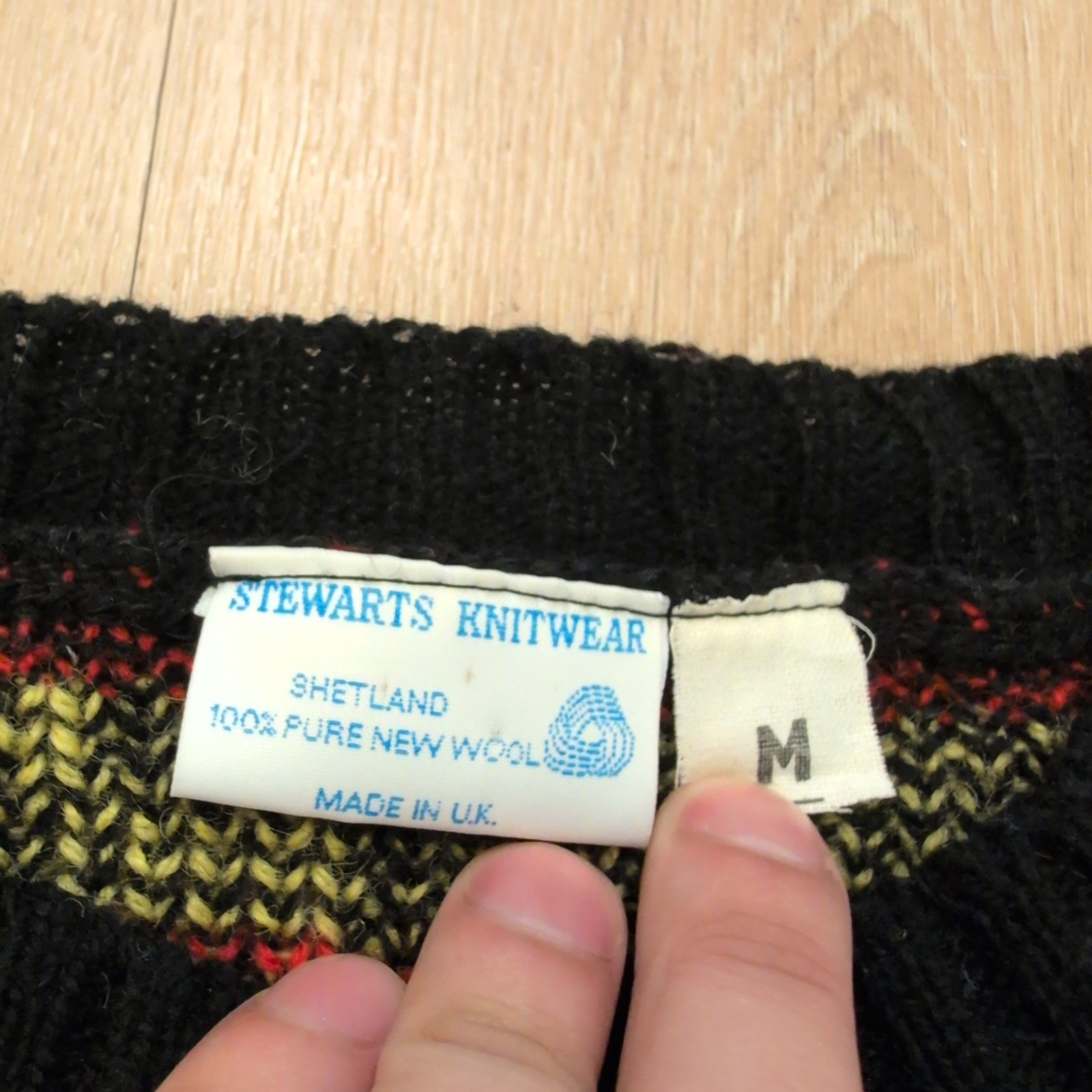 VTG Stewarts Knitwear Scottie Dog Women Medium Sweater Shetland Pure New Wool