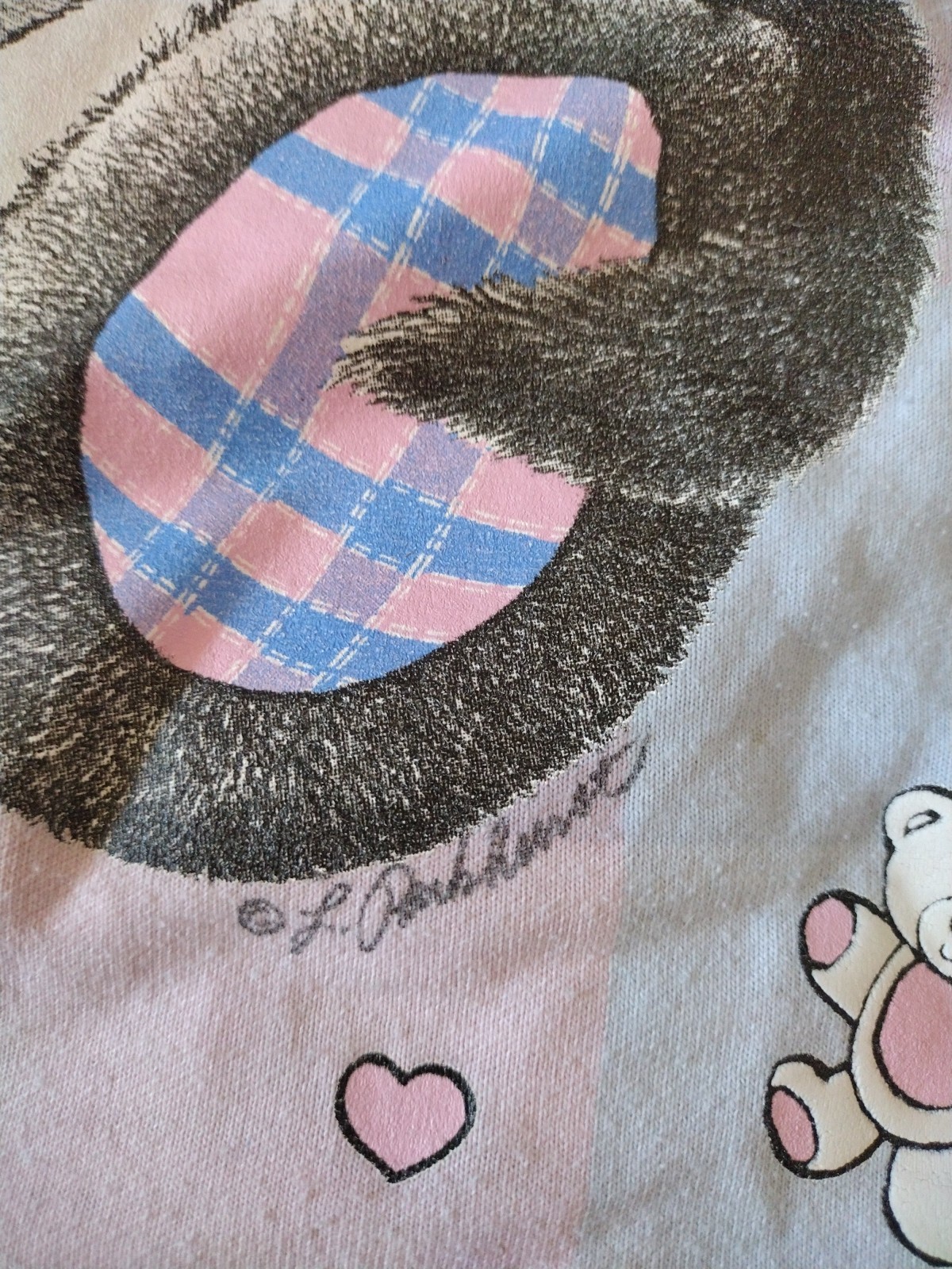 Vintage Kitten Teddy Bear Shirt USA Made CMS Casuals Sleep Shirt OneSize Y2K VTG