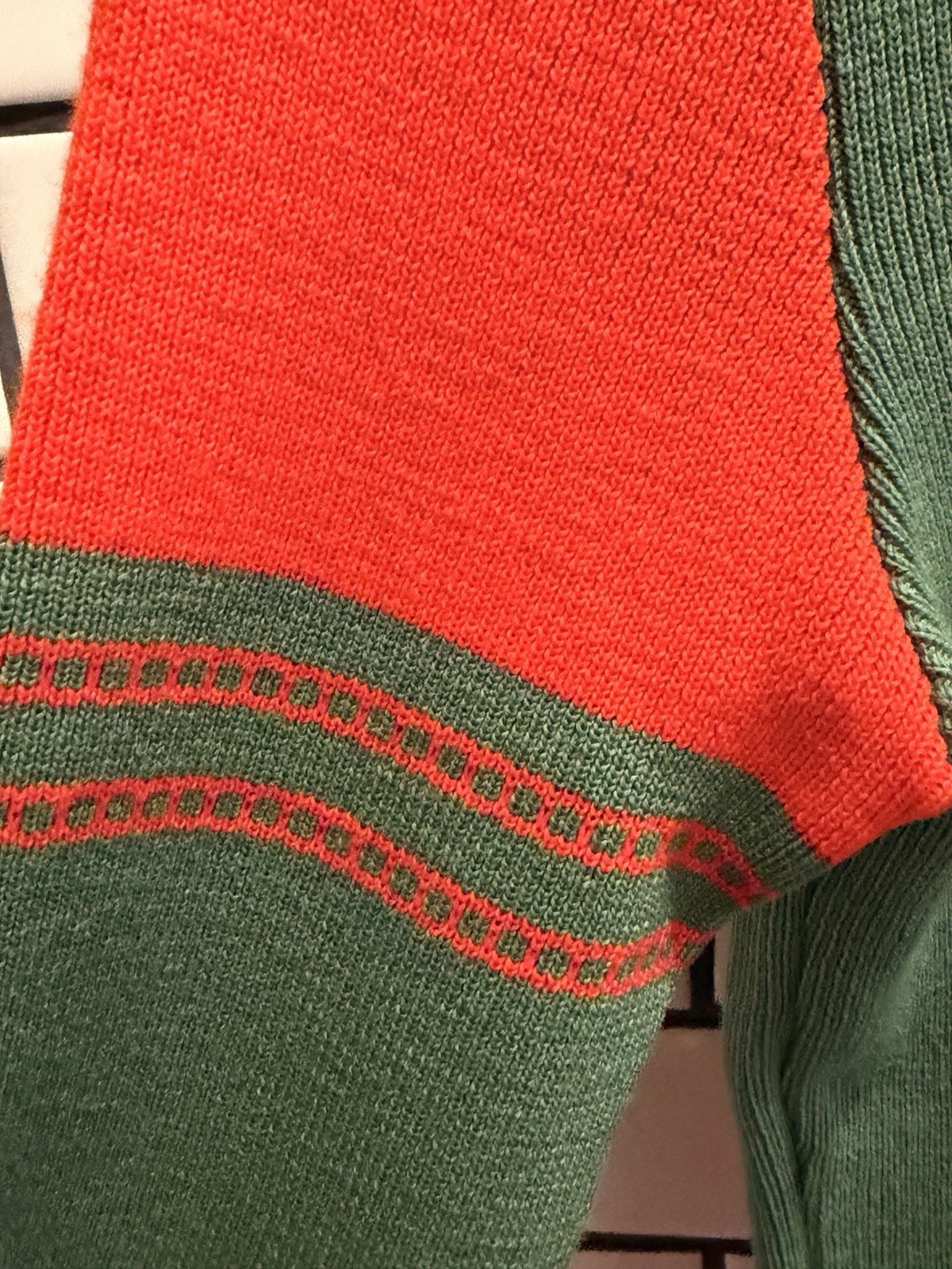 Vintage Gino Paoli Ski Sweater Red Green Excellent Condition Size S