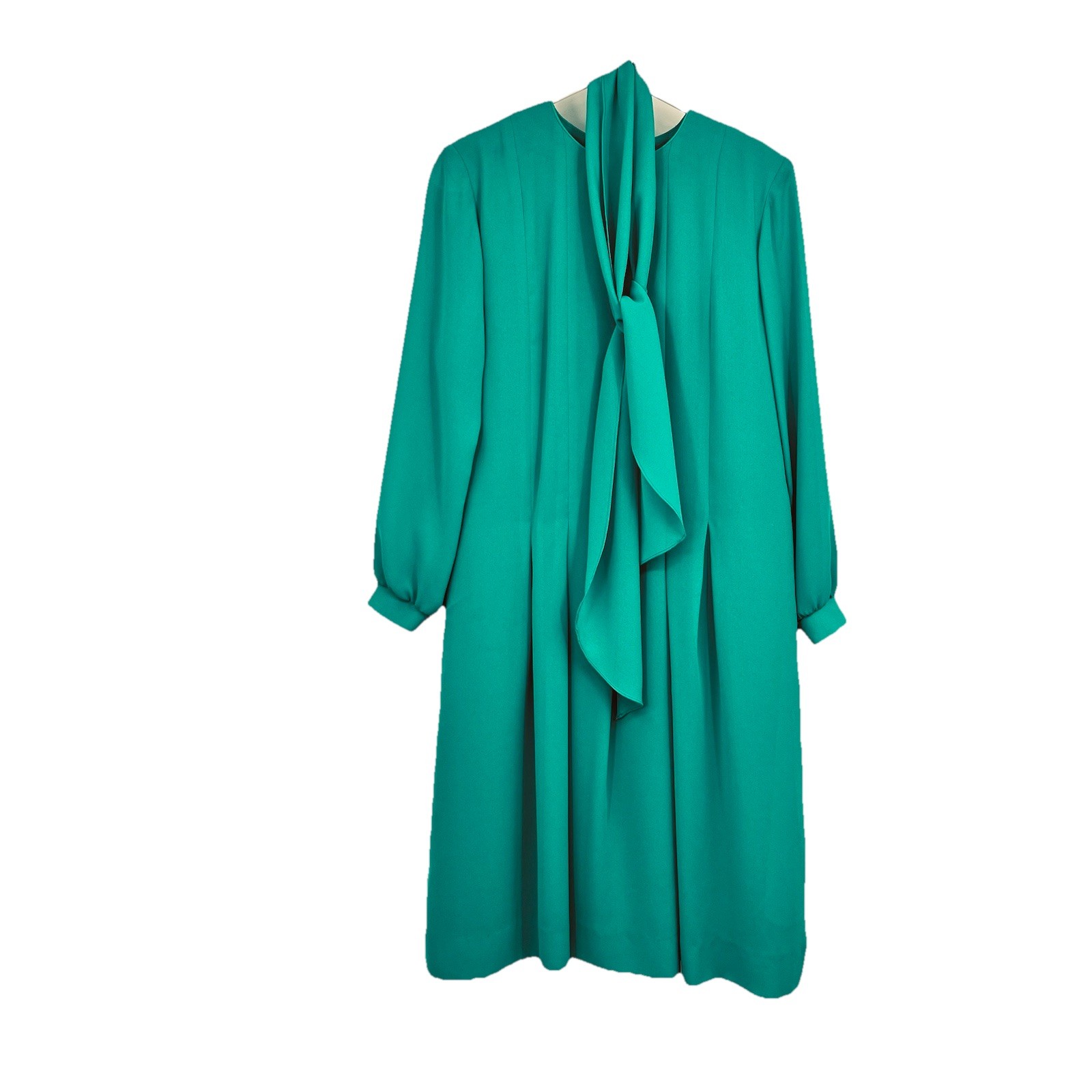 VTG Womens Petites By Willi Sheath Dress Neck Tie Green 8 Classy