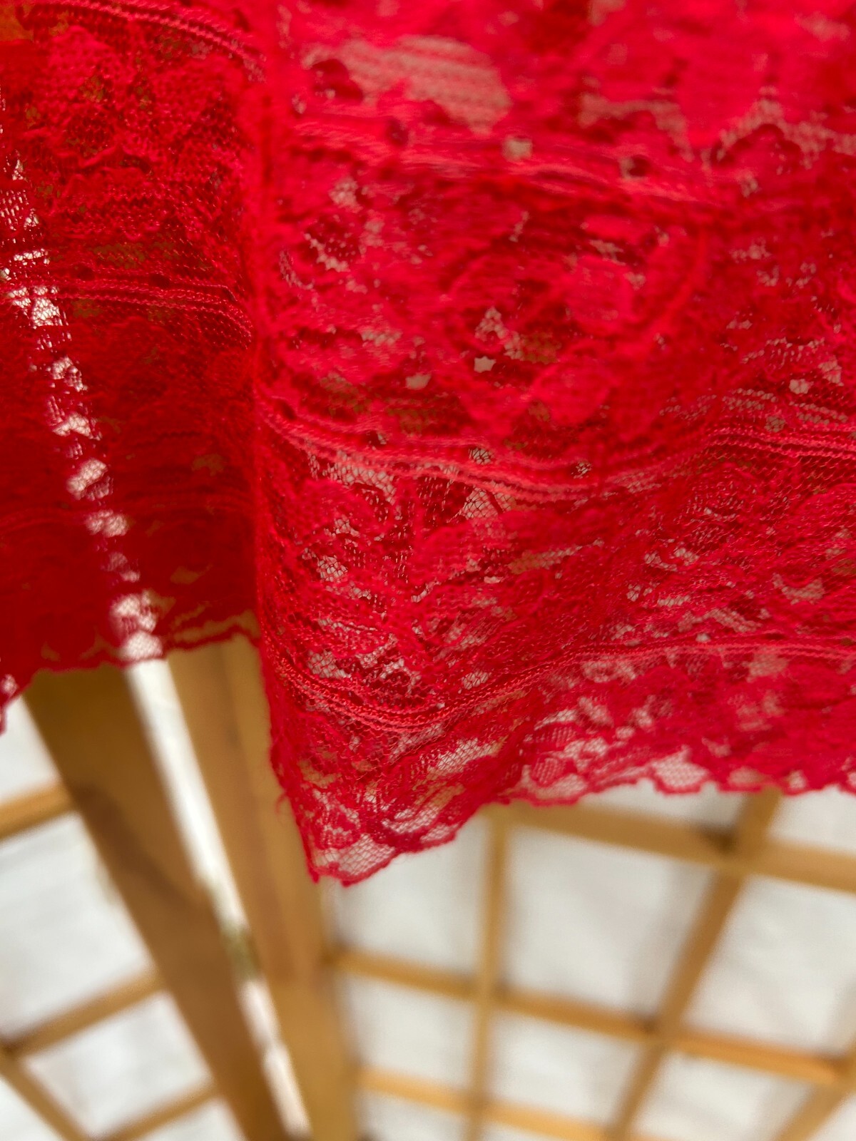 Vintage Stoneswear Slip Half Women Medium Red Nylon Lace Hem Elastic Waist Skirt