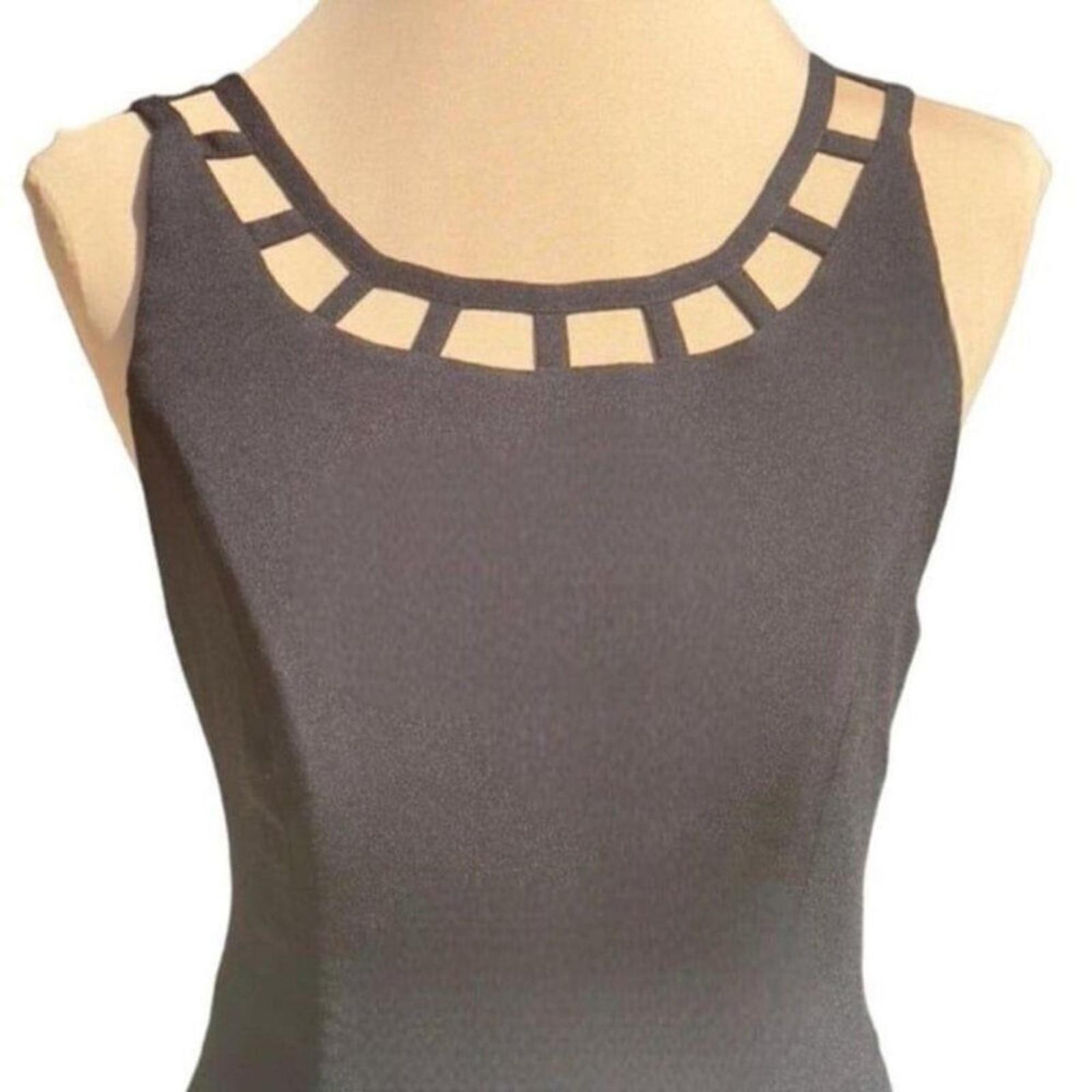 Vintage Rex Lester Black Cutout Maxi Column Gown Size 2