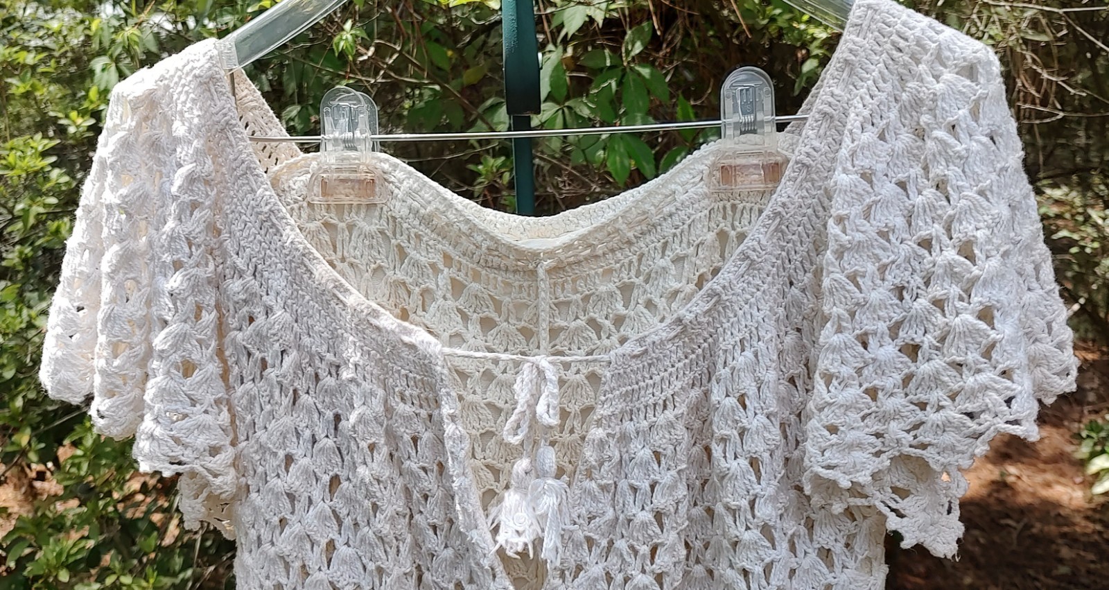 Vtg 1970’s-80’s „Perled” Brand, Philippines Crochet 2 Pc (M) Top/Skirt, Boho