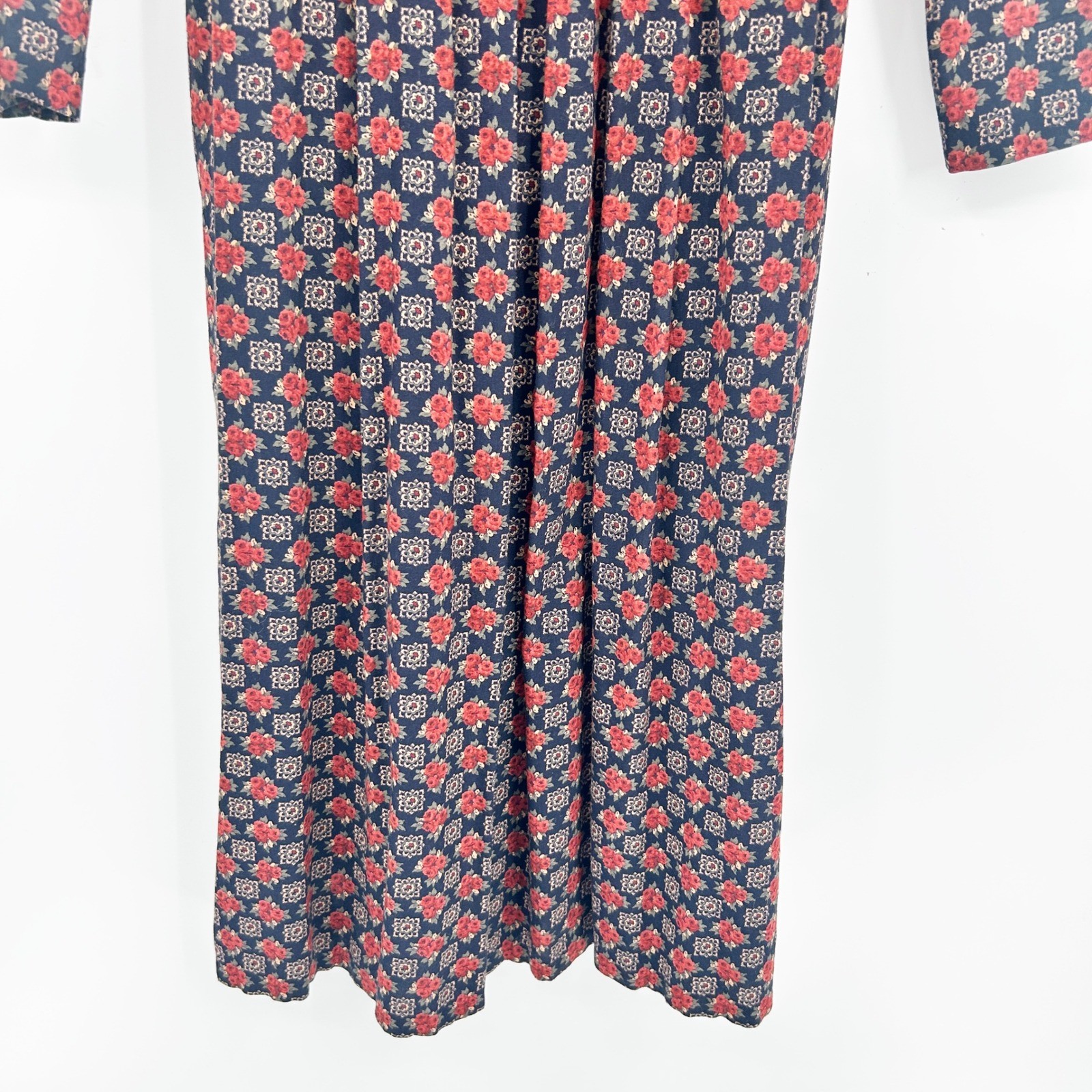 EXPO Womens Vintage 90s Floral Lace Collar Prairie Cottagecore Midi Dress 10