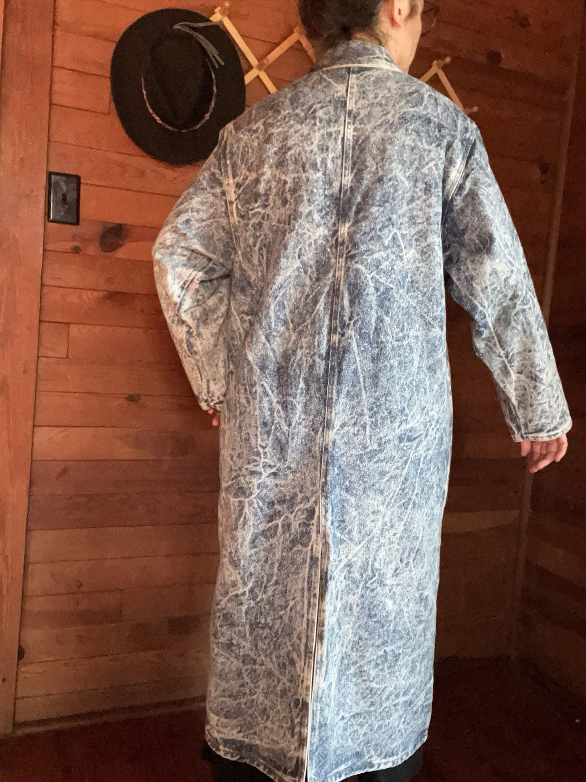 1980s Iced Washed Denim Trench AMAZING Size Large – EUC