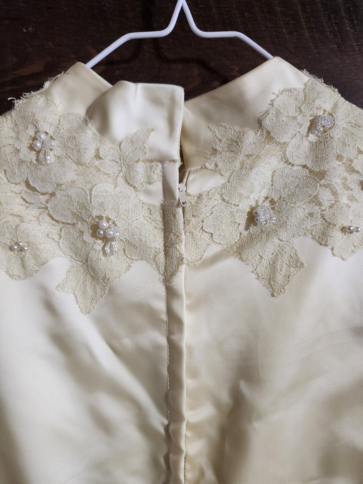 Neusteters Vintage Long Ball Dress. Hand Stitched Pearl And Lace Details. Size S