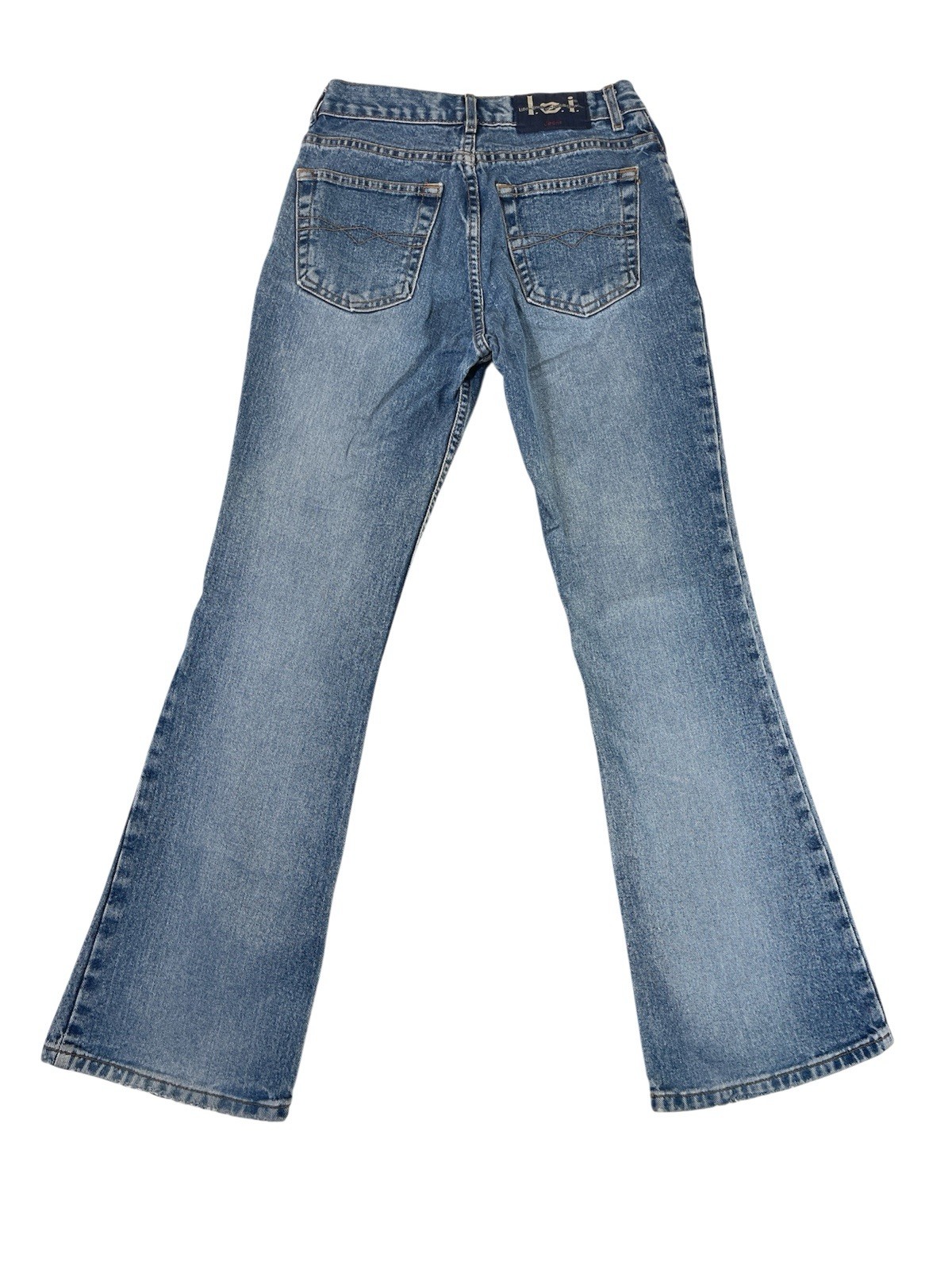 90s Y2K LEI Flared Jeans Womens Low Rise Medium Wash Denim Size 28 Waist