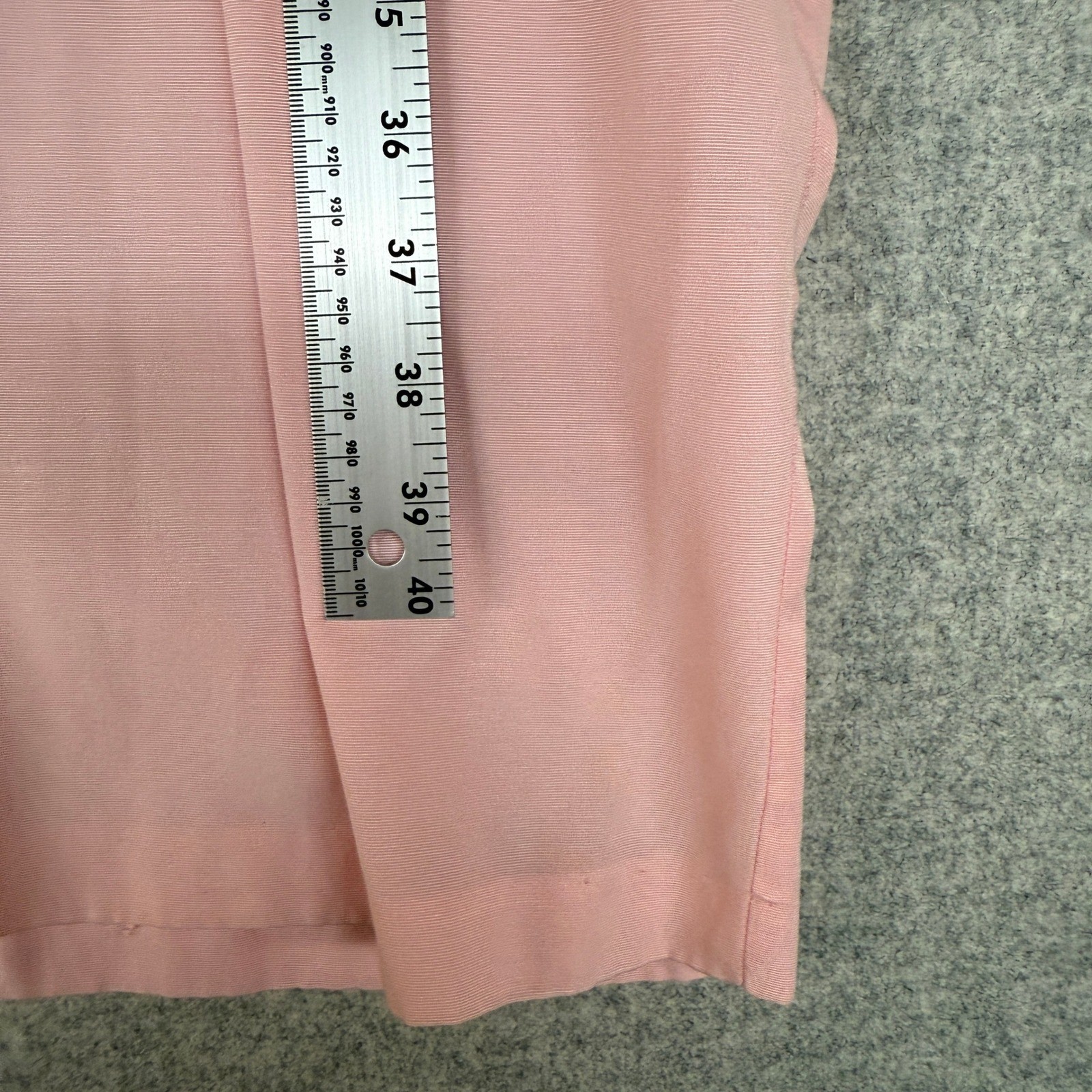 Von Bramlett Vintage Dress Size 16 Average White Peach Pink Pearl Button Midi US