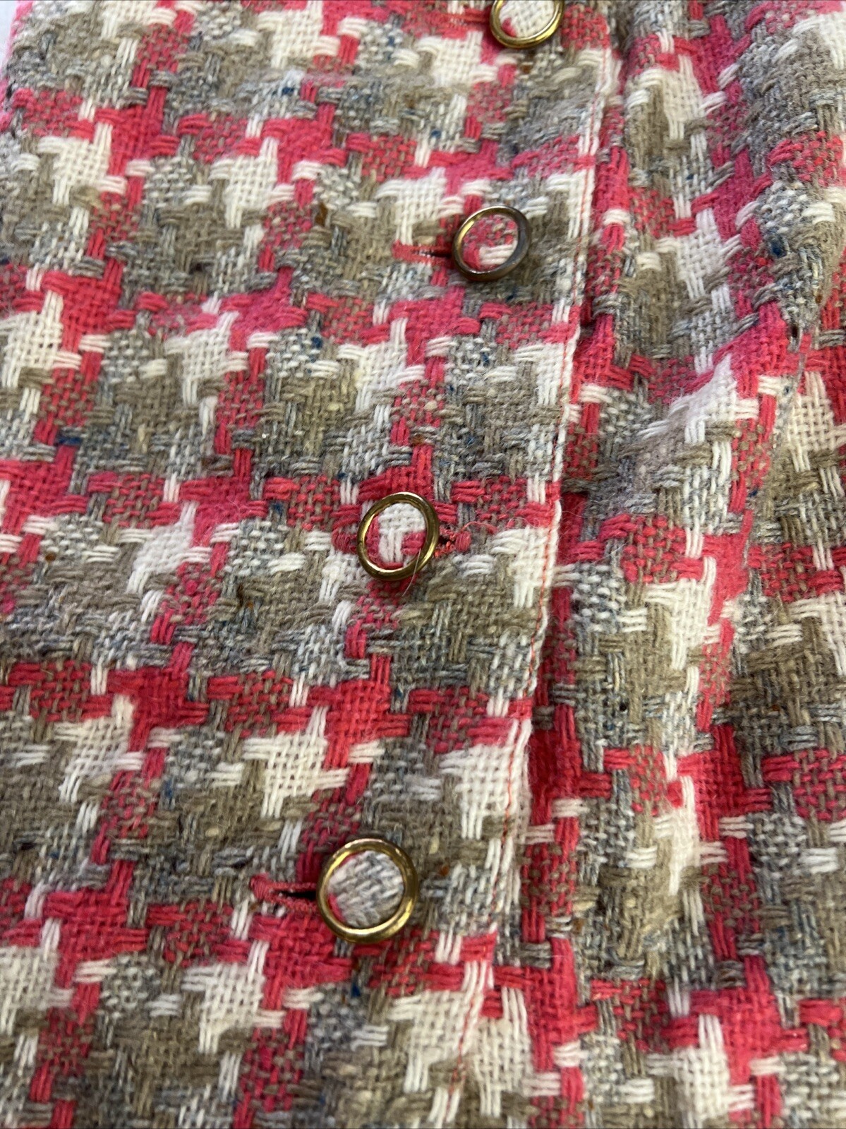 VTG McMullen MCM Skirt Tag Size 10 Multi Colored Weaved Fabric Buttons Pocket