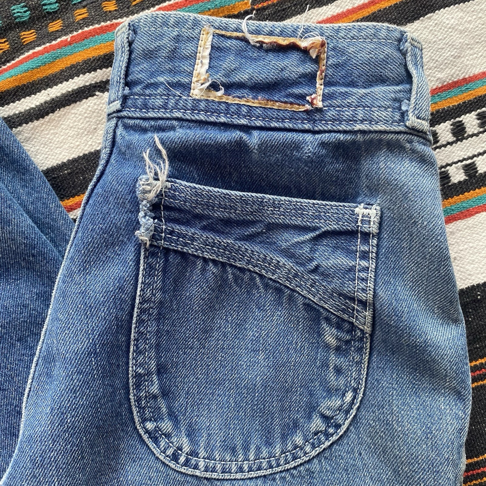 Vintage 70’s Levi’s Bell Bottom Denim Jeans. Boho. Hippie. Festival. Size 25/32.