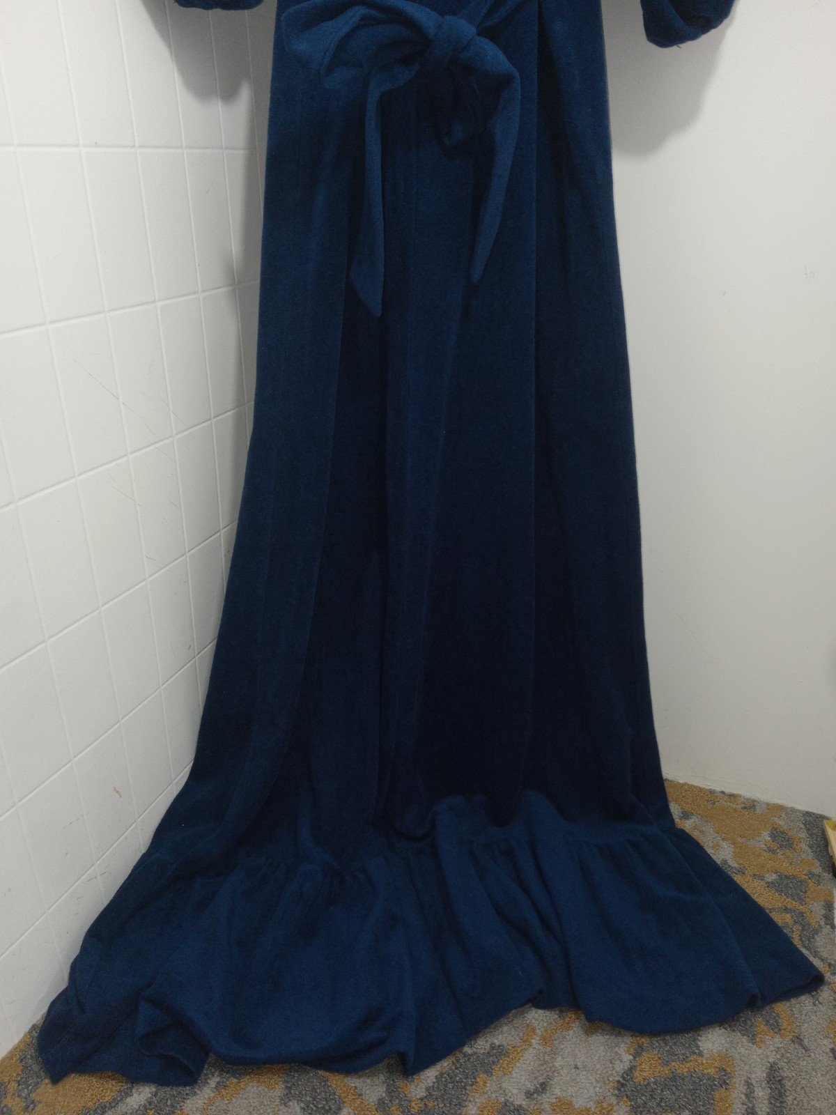 Vintage Montgomery Ward 70s Blue Prairie Style Dress Sz 7/8, Renaissance, Peasan
