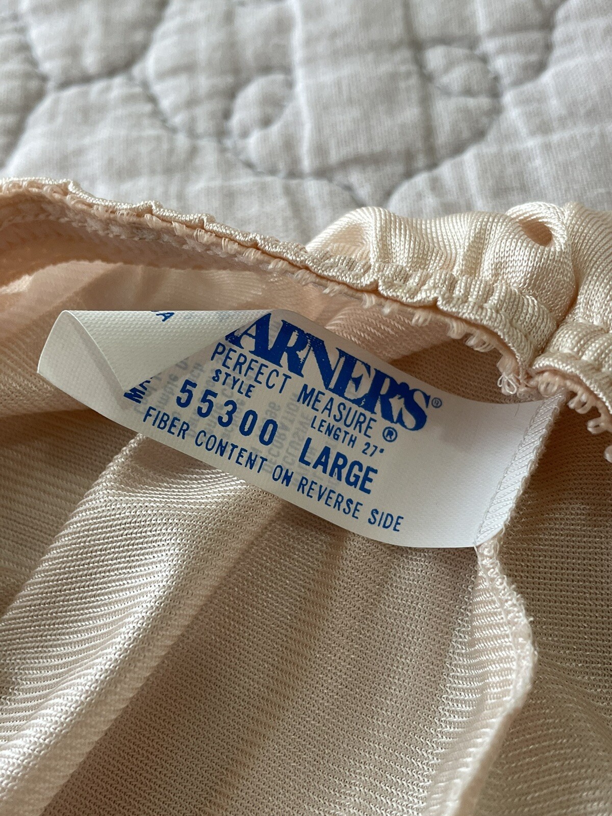 Vintage Warners 53300 LATTE Half Slip Antron Nylon Satin Perfect Measure Size L