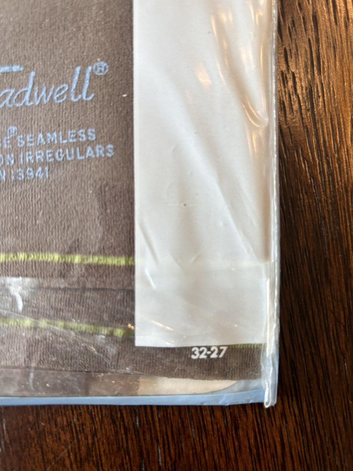 1PR Vtg Thigh High Seamless Nylon Stockings Taupe Treadwell Reinforced Heel/Toe