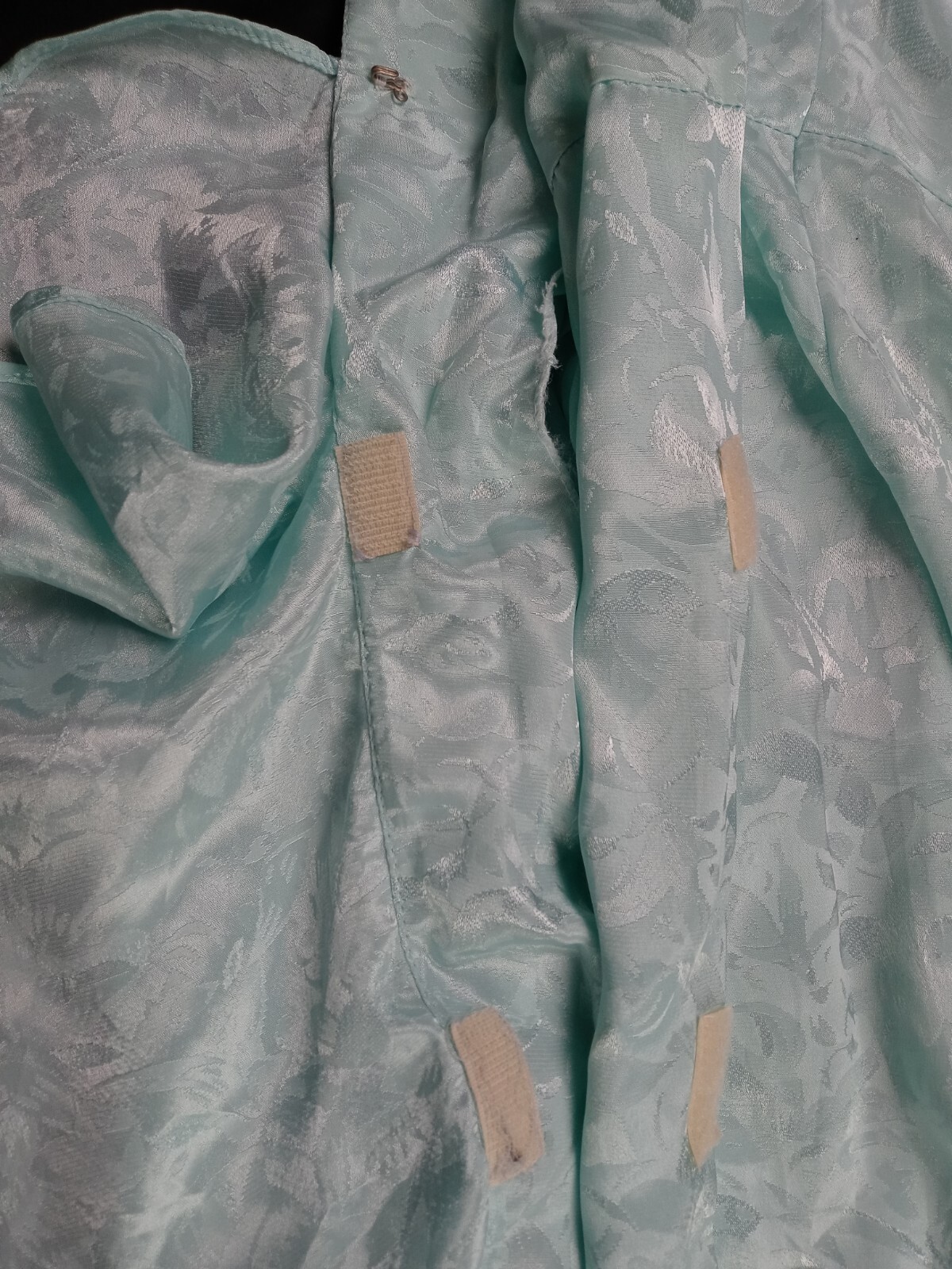 Vintage L.T.D. by Roberta Midi Dress Mint Green Satin Women 9/10 glass buttons
