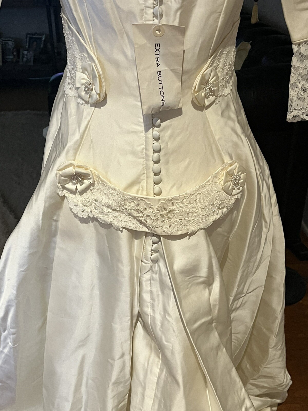 Vintage Alfred Angelo Edythe Vincent 1940-1950’s Taffeta And Lace Wedding Dress