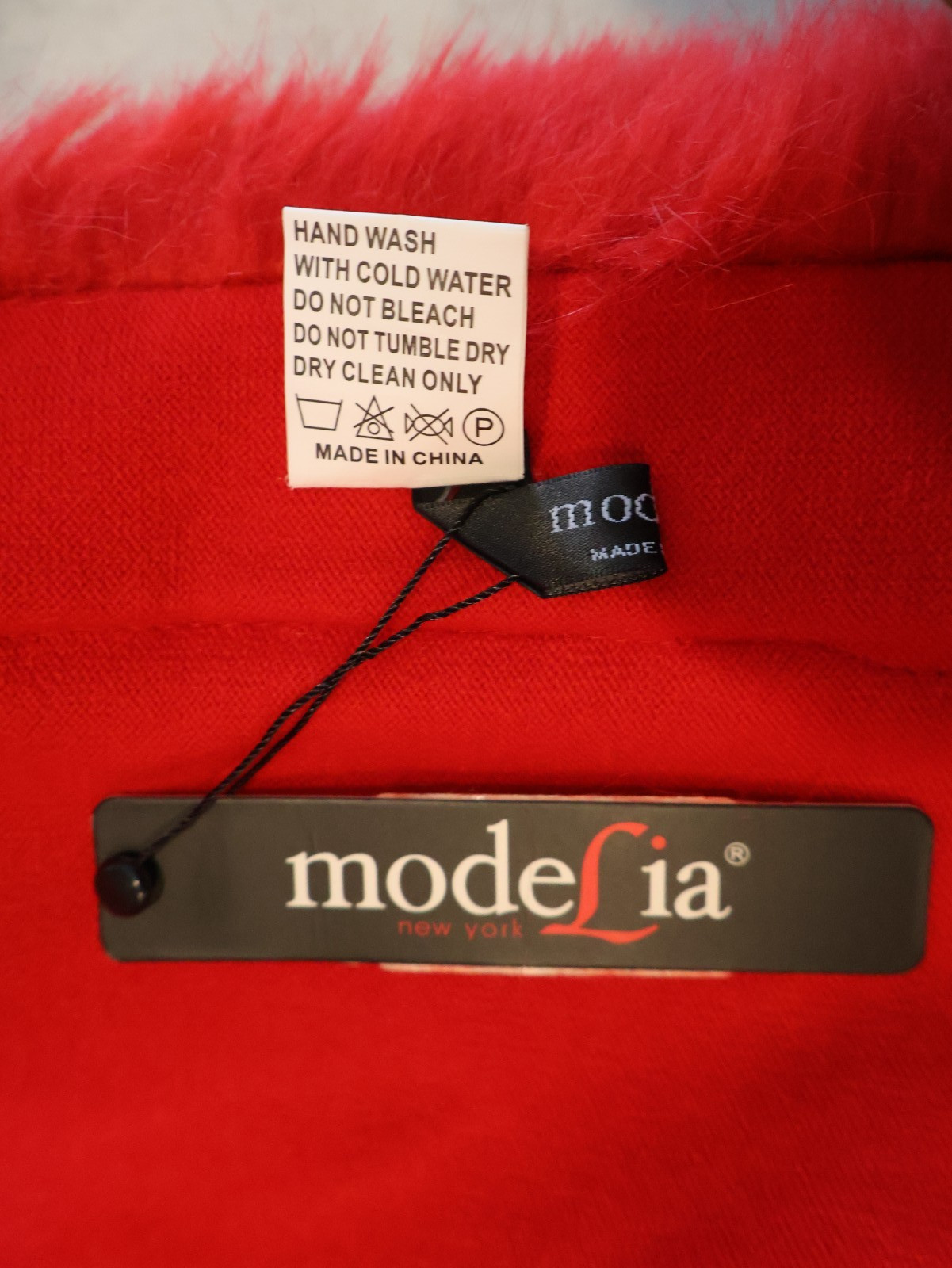 NWT RED CRUELLA Modelia Vintage Coat Wrap Faux Fur Poncho STUNNING NEW WOOL BLEN