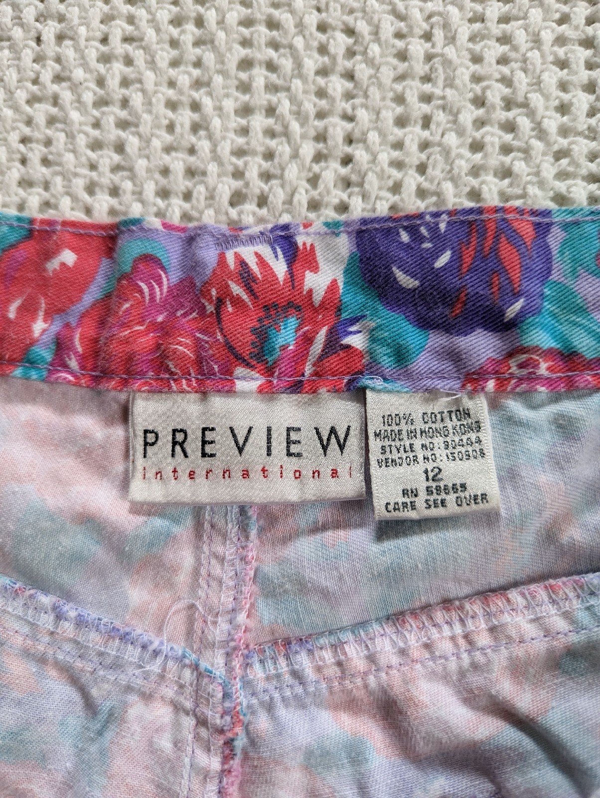 VTG Preview International 90s High Waist Floral Tapered Trouser Pants Women’s 12