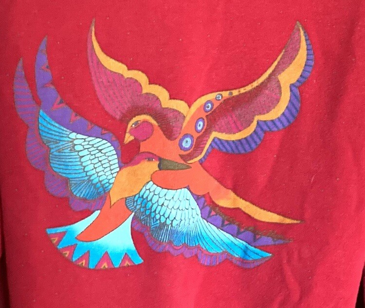 Vtg 1980 – 1990s Laurel Burch Birds In Flight Sweatshirt M 38-40 USA Hanes Tag