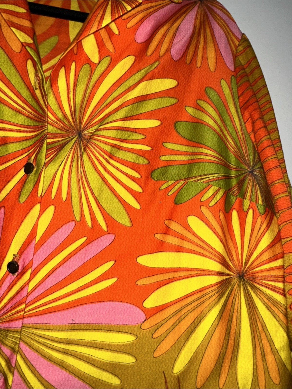 Vintage Alex Colman California Multicolor Blouse L 1 Missing Button