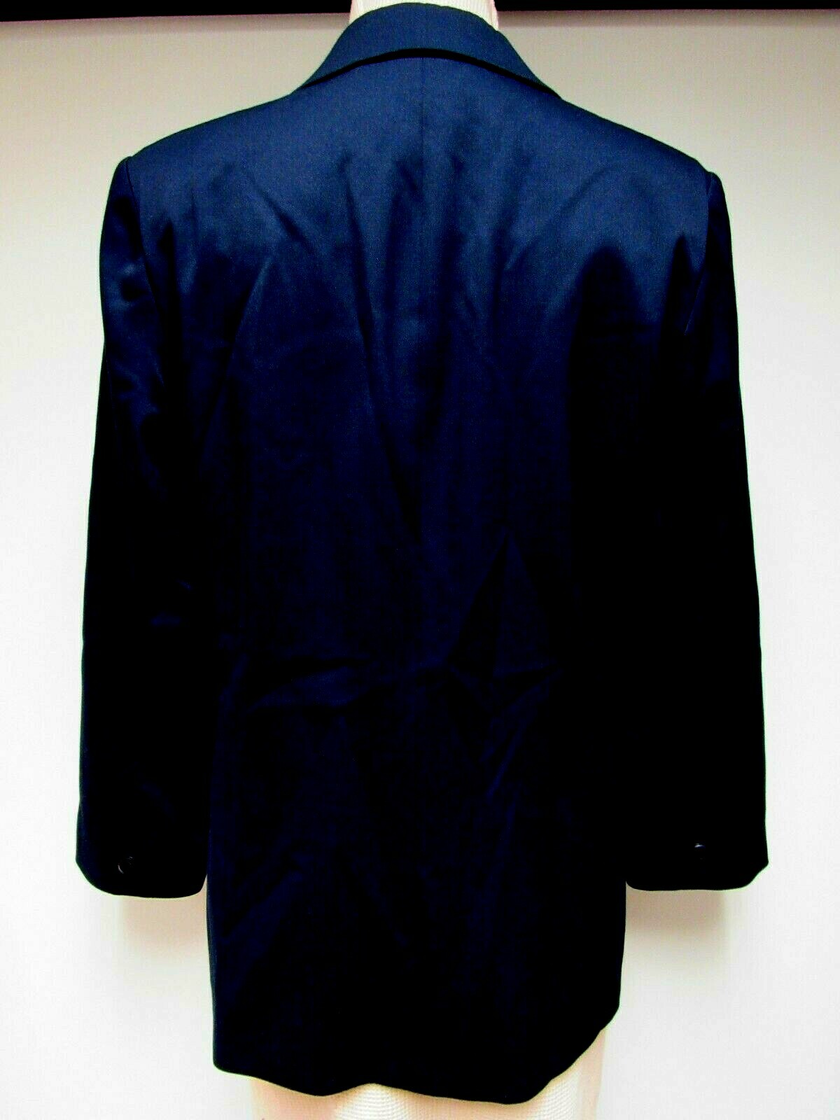 VTG H&W Jacket Wool Lined Princess Lines Long Sleeve Dark Navy 12 L XL