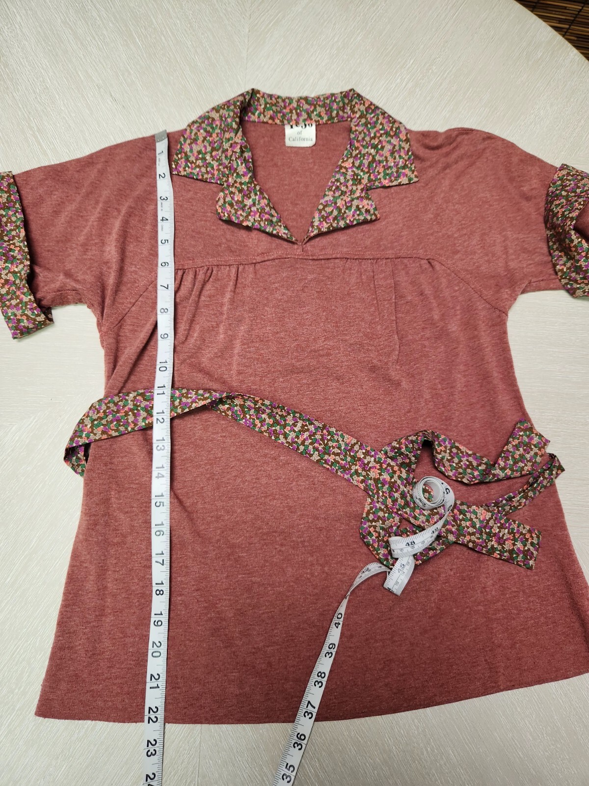 Vtg 70s Tejo Of California Women’s Skirt Set Large Terracotta No Size Tag