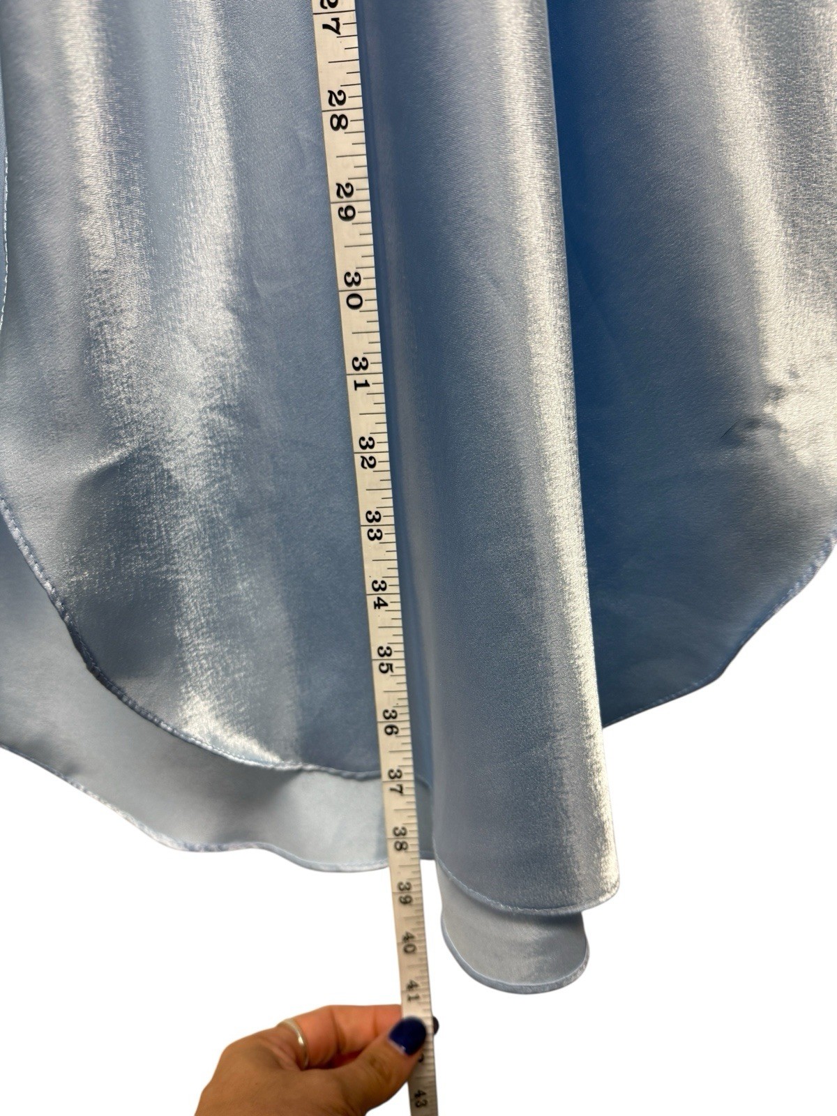 Vintage Romance Du Jour California Liquid Satin Lace Nightgown Slip Dress Blue S