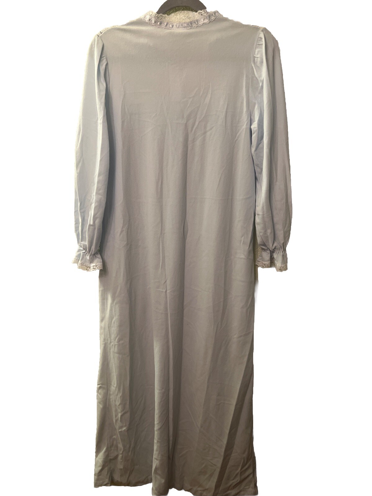 VINTAGE NIGHT FLOWERS Light Blue SIZE Small FLEECE NIGHTGOWN