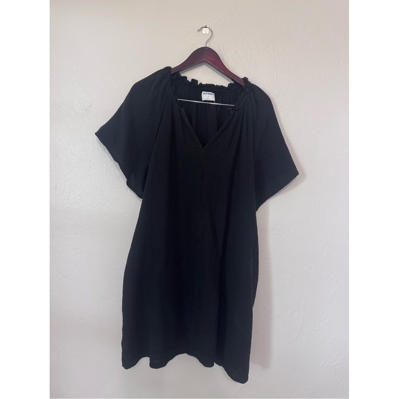 Women’s Black Dress Old Navy Gauzy Lightweight Size XL Boho Cottagecore