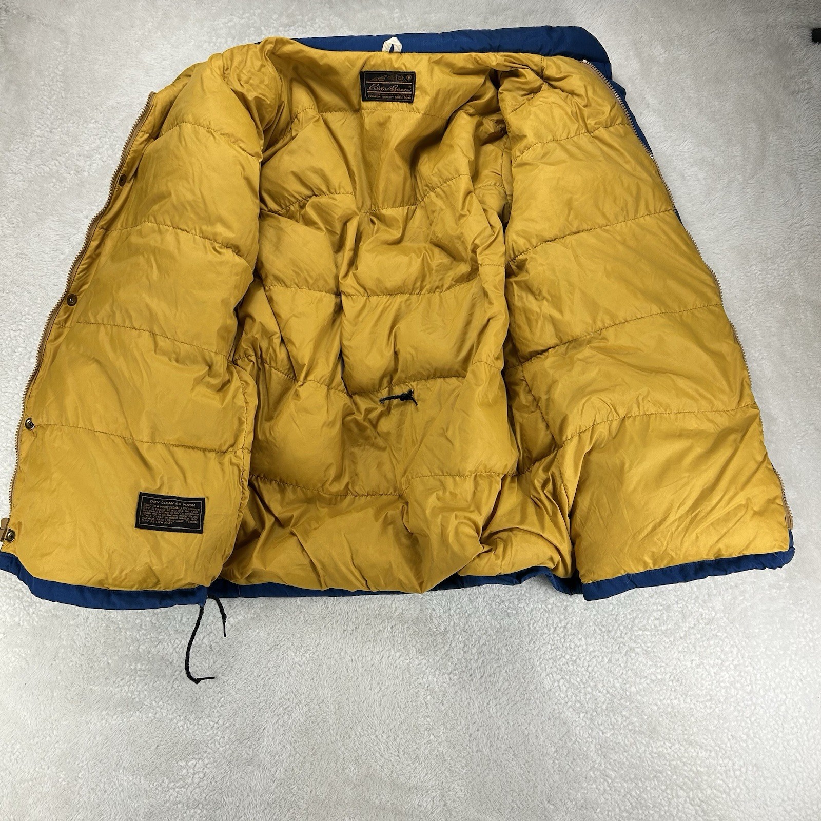 Eddie Bauer Vintage Goose Down Parka Lg Womens Blue Coat Jacket Puffer 70’s READ
