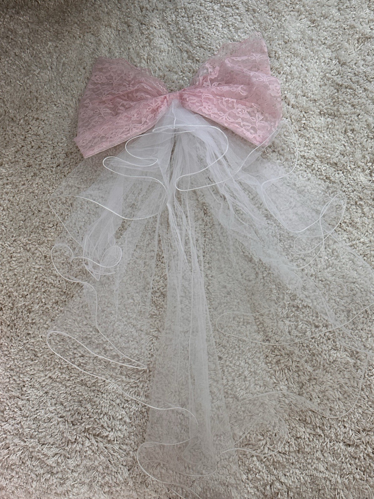Vintage 1980s 90s Loralie Pink Lace Tutu Dress sequin party formal Prom Bow Sz 4