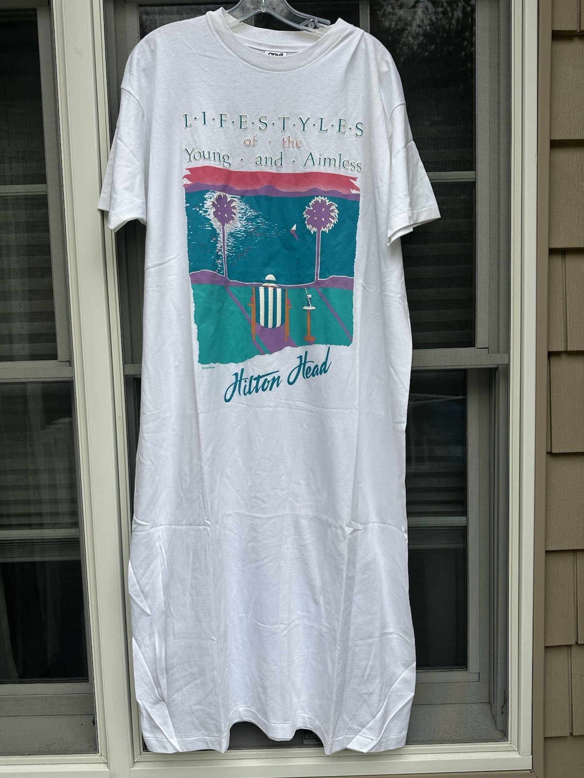 Vintage Hilton Head Long Nightshirt ” lifestyles of the rich & aimless” OSFA